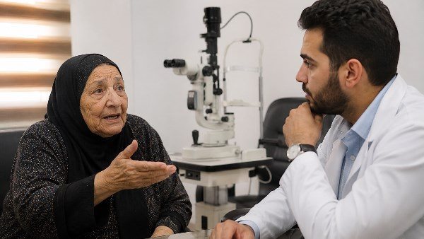  عايزة حقنة للجاموسة.. سيدة مسنة تثير ضجة بطلب طريف من طبيب عيون | فيديو