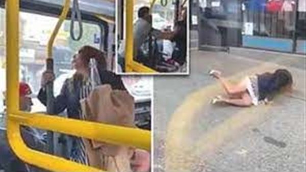 لحظة اعتداء راكب على امرأة بصقت في وجهه والسبب غريب | فيديو