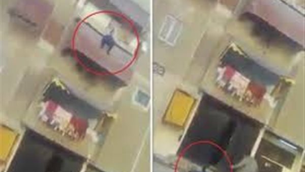 وربنا ما أنا قاعد.. طفل يلقي بنفسه من الطابق الثالث ببورسعيد | فيديو