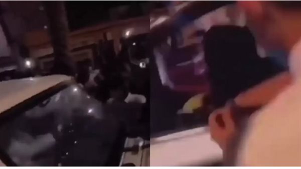 شبان يحاولون تحطيم السيارة لإخراج الفتيات..حادث تحرش في السعودية يثير الغضب | فيديو