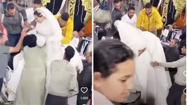 بعد تأخر عربة الزفاف.. لحظة تحميل عروس على سيارة نصف نقل |فيديو