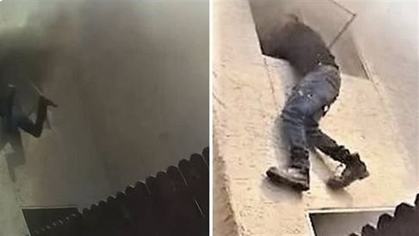 لقطات تحبس الأنفاس.. شاب يقفز داخل مبنى محترق لإنقاذ طفلين | فيديو