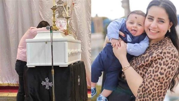 احتضن التابوت باكيا.. مشهد مؤثر لزوج مارينا صلاح أثناء تشييع جثمانها | شاهد