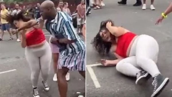 جابها من شعرها.. اعتداء وحشي من رجل على سيدة وسط الشارع | شاهد