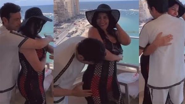 قبلات ومايوه بكيني.. ظهور صادم لـ سعد الصغير وزوجته على البحر | فيديو