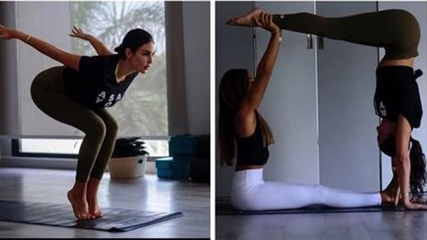 حركات رياضية.. ياسمين صبري تثير ضجة على السوشيال ميديا | شاهد