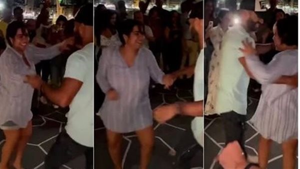 على نغمات أغنية المترو.. وصلة رقص لـ شيرين عبد الوهاب مع شاب بحفل خاص | فيديو