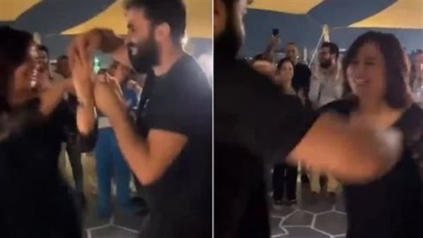 بعد فيديو شيرين عبدالوهاب..وصلة رقص لـ إلهام شاهين مع نفس الشاب | شاهد