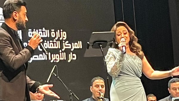 ريهام عبدالحكيم وأحمد عفت في احتفالية أمسية الموسيقار طلال بدار الأوبرا