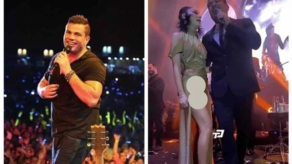 رقصة مثيرة مع فتاة وهو يرتدي الحلق.. ظهور صادم لـ عمرو دياب من حفل زفاف في تركيا | شاهد