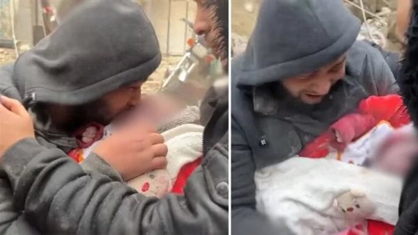 كسرت قلبي.. لحظات مؤثرة لأب سوري يودع طفله الرضيع ضحية الزلزال | فيديو