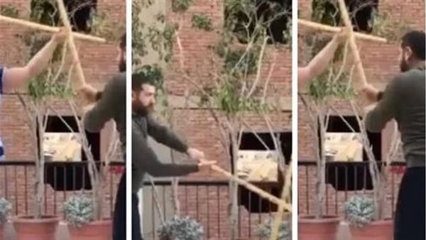 بالعصا.. تسريب فيديو خناقة عمرو يوسف مع تايسون | شاهد