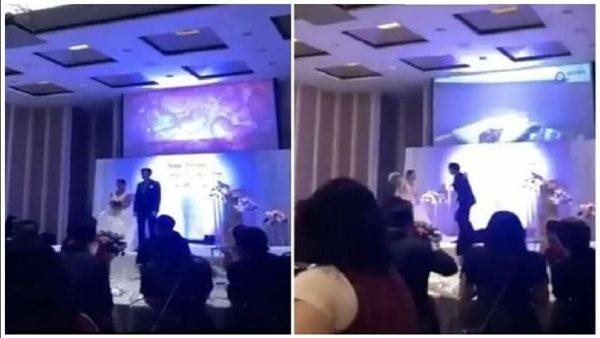  مفاجأة.. عريس يعرض فيديو فاضح لعروسته على شاشات العرض أمام المعازيم | شاهد