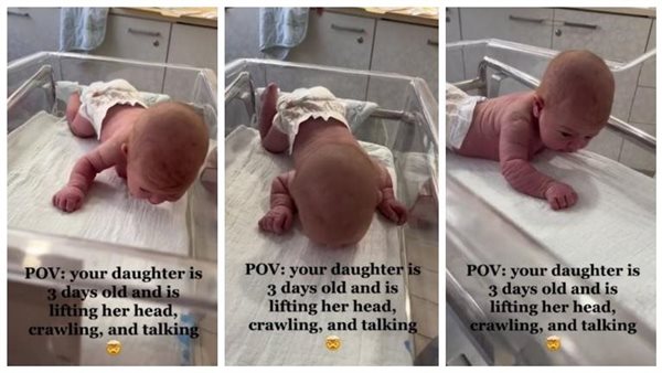 لن تتوقع المفاجأة.. طفل عمره ثلاث أيام يفعل أمر أثار دهشة الجميع | فيديو
