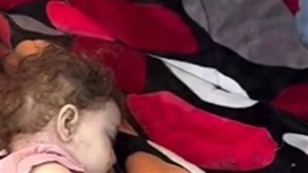 طفلة صغيرة بين ذراعيه..فيديو يوثق آخر اللحظات المؤلمة في حياة فلسطيني بغزة | شاهد