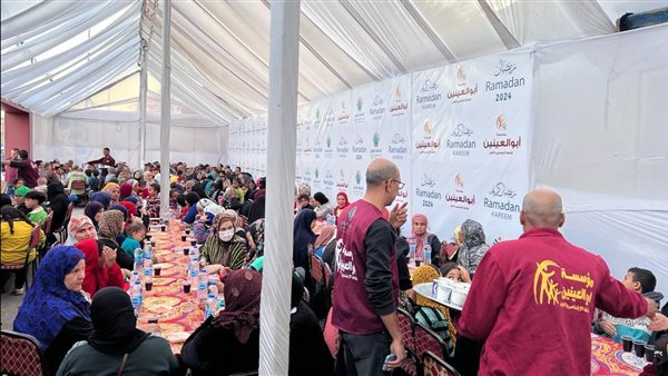تحت مظلة التحالف الوطني للعمل الاهلي والتنموي.. مؤسسة أبو العينين تقيم اكبر مائدة رمضانية بالجيزة