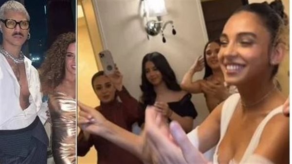 شنب وحلق وسلسلة.. شاب يثير الجدل في عقد قران سلمى أبو ضيف | شاهد