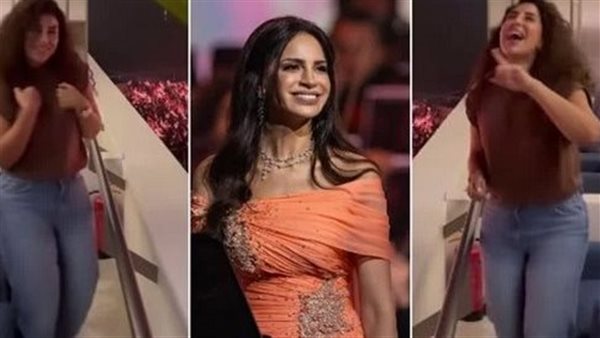 وصلة رقص لـ آيتن عامر في حفل آمال ماهر بالسعودية | شاهد