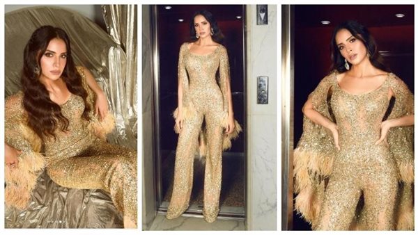 جامب سوت غير تقليدي.. إطلالة جديدة للفنانة آمال ماهر | شاهد