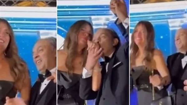 باس إيدها ورقص معاها.. نرمين الفقي تثير الجدل بالأوف شولدر | شاهد