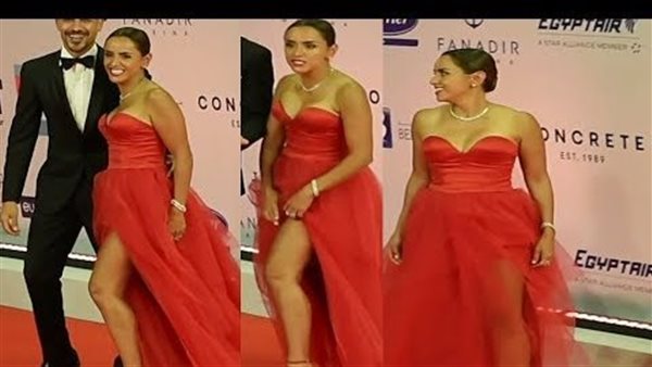 بالجلد الجريء.. علا رشدى تثير الجدل على السجادة الحمراء بالجونة | شاهد