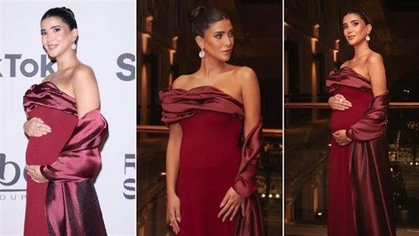 كشف عن حملها.. ريم سامي تثير ضجة بفستان لافت | شاهد 