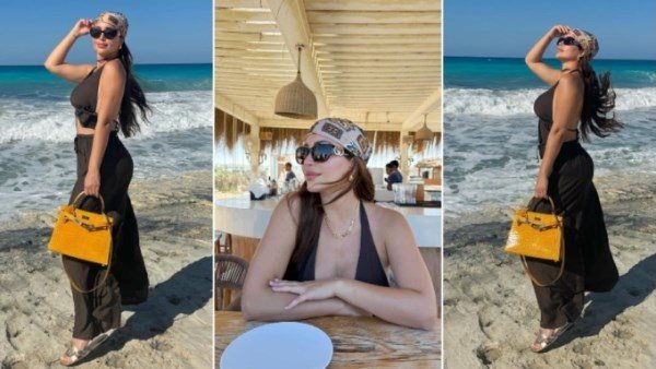 بالحمالات..نسرين طافش تثير الجدل بإطلالة جريئة | شاهد