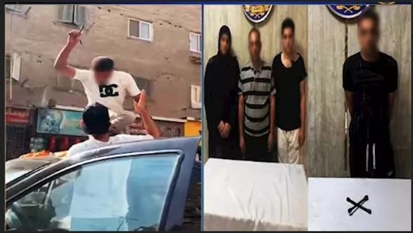 فيديو صادم.. شاب يقف فوق سيارة ويعتدي على سائقها بـ